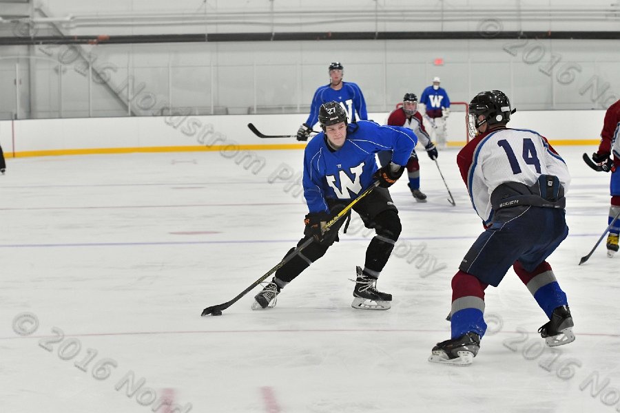 Wheaton College Men\'s Ice Hockey vs Middlesex Community College. - Photo By: KEITH NORDSTROM
